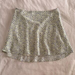 Blue and green floral skirt